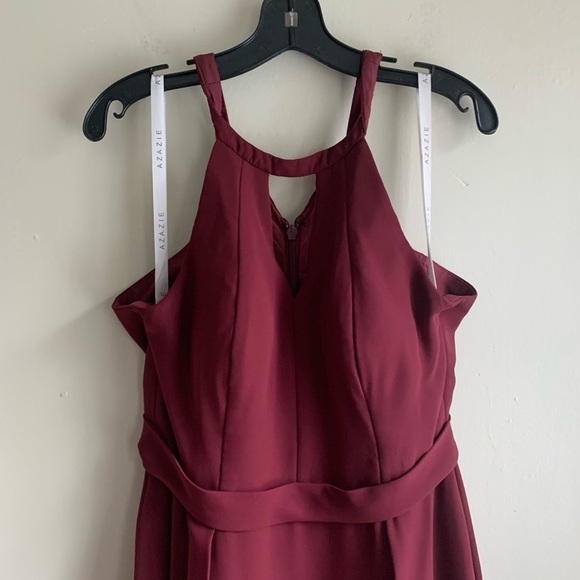 Azazie maron dress maxi size A12 sleeveless - Picture 11 of 12